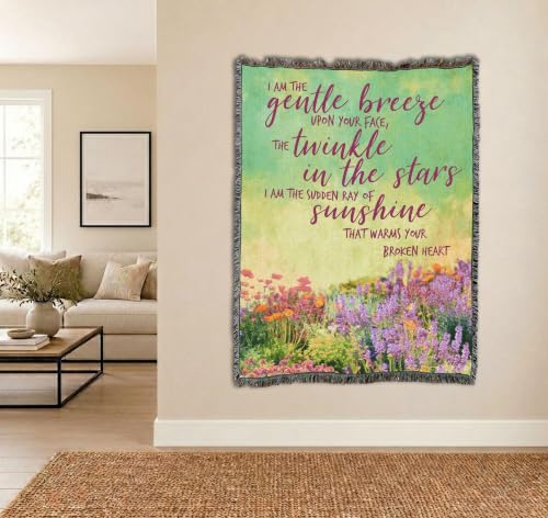 Pure Country Weavers I Am The Gentle Breeze Upon Your Face Blanket Flowers - Sympathy Bereavement Gift Tapestry Throw Woven from Cotton - Made in the USA (72x54) - color: Breeze Flowers, size: 72" x 54"