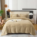YUSOKI Sherpa Twin XL Blanket-3D Stylish Design Super Soft Fuzzy Cozy Warm Blanket Thick Plush Fluffy Furry Blankets for Teen Girls Women Couch Bed Sofa Chair Men Boys Gift(Tan,65"x90") - color: Tan-(without Pillows), size: Twin XL (65" x 90")