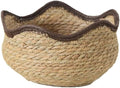 Wave Woven Planter Basket for Indoor Plants - Compact Multi-Use Storage Basket for Flowers, Farmhouse Home Decor - Fits Fresh/Artificial Plants(L)