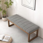 Zihanhome 52.7" Bedroom Bench for End of Bed, Modern Upholstered Teddy Fabric Entryway Bench & Dining Bench, Footrest Stool Bench with Solid Wood Frame for Bedroom, Living Room (Light Grey) - color: Light Grey