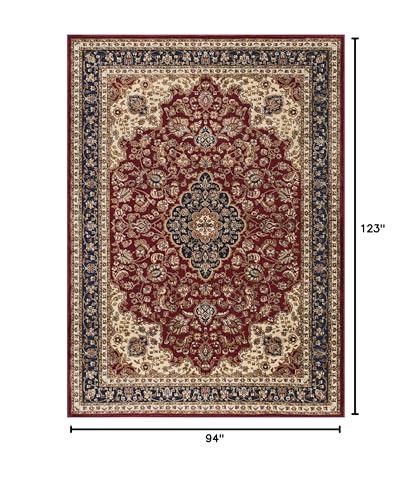 8x10 Area Rug for Living Room, Dining Room, Bedroom, Entryway | Alfombras para Salas | Large Rugs for Indoor | Traditional, Oriental | Red 7'10'' x 10'3'' - color: Red - Kirsten, size: 7'10" x 10'3" (Rectangular)