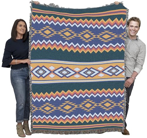 Pure Country Weavers Sunset - Western Tapestry Throw Blanket Woven from Cotton - Made in The USA (72x54) - color: Sunset