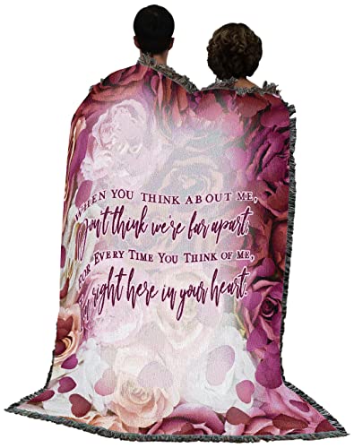 Pure Country Weavers When You Think About Me Don't Think We're Far Apart Blanket - Sympathy Bereavement Gift Tapestry Throw Woven from Cotton - Made in the USA (72x54) - color: Think About Me, size: 72" x 54"