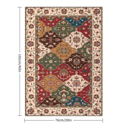 Colorful Bohemian Throw Blanket,Rustic Farmhouse Vintage Traditional Ethnic Textures Pattern Soft Throw Blanket for Couch Sofa Camping Office Travel Home Bedroom Decor All Seasons 30"x40" - color: Boho-7, size: 30x40in