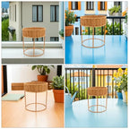 COLLBATH Plant Stand, Plant Basket Indoor, Small, Cute Planter Holder with Legs, Boho Style Flowers Display Rack Standing Floor Stool Shelf for Pot - size: 22.00X22.00X20.50CM