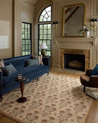 Loloi Chris Loves Julia Rue Collection RUE-01 Wheat/Sage 2'-3" x 3'-9" Accent Rug Jute Neutral Floral Living Room Bedroom Rug - color: Wheat / Sage, size: 2'3" x 3'9" (Rectangular)