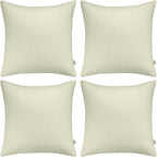Thmyo 4-Pack 100% Cotton Comfortable Solid Decorative Throw Pillow Case Square Cushion Cover Pillowcase Sublimation Blank Pillow Covers DIY Throw Pillowcase for Sofa Bedroom(22x22 inch/ 55x55cm,Beige)