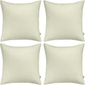 Thmyo 4-Pack 100% Cotton Comfortable Solid Decorative Throw Pillow Case Square Cushion Cover Pillowcase Sublimation Blank Pillow Covers DIY Throw Pillowcase for Sofa Bedroom(24x24 inch/ 60x60cm,Beige)