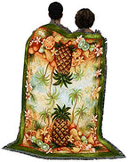 Pure Country Weavers Pineapples and Fruit Blanket by Elena Vladykina - Garden Floral Gift Tapestry Throw Woven from Cotton - Made in the USA (72x54) - color: Pineapples