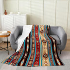 Erosebridal Aztec Bed Blanket Queen Size, Ethnic Tribal Arrow Flannel Fleece Throw Blanket, Southwestern Native Bohemian Throw, Western Star Exotic Geometric Diamond Fuzzy Sherpa, Multicolor - color: Multi 03, size: Queen