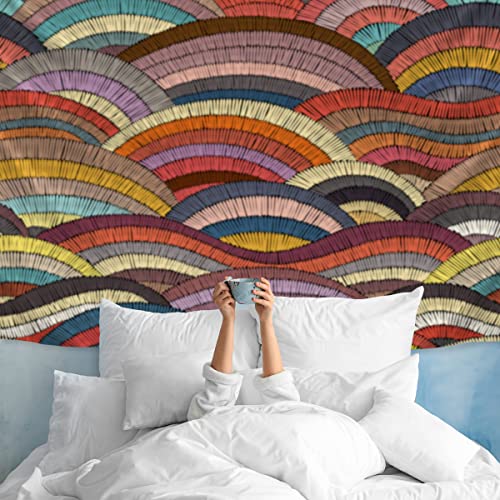 Pro-Graphx Tapestry For Bedroom Aesthetic- Made in the USA From Recycled Fabric Boho Wall Decor Aesthetic Room Decor Wall Art Dorm Decorations- 53 inch by 70 inch - Embroidery Pattern