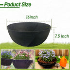4 Pack 16 Inch Fabric Planter Basket Liner- Felt Flower Pot Liners Replacement Coco Fiber Liner for Hanging Basket Flowers Round Hanging Basket Liners Prevent Birds from Nesting - size: 4pack-16inch