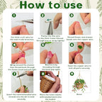 GUJYUYIF Beaded Plant Kit Green Glass Leaf Beads with Rattan Basket, Hanging Suncatchers Beading Kit for Jewelry Making DIY Craft Kit Plants - color: Pink-Green