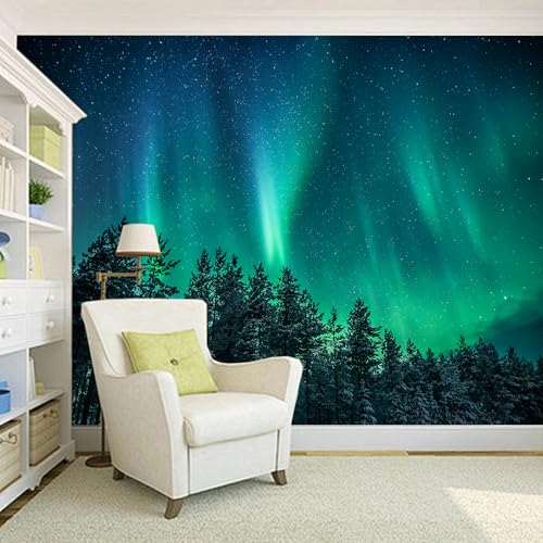 Apdidl Forest Wall Tapestry for Bedroom Aesthetic, Nature Outer Space Galaxy Starry Night Tapestry Wall Hanging, Green Landscape Ceiling Backdrop Decor Tapestries for Living Room Dorm (51"X60") - color: Aurora Forest Tapestry, size: 60"L x 51"W