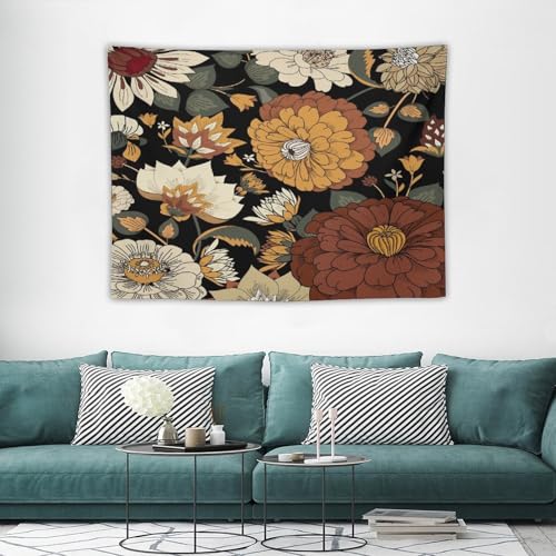 Boho Vintage Floral Tapestry Wall Hanging,Bohemian Blossom Tapestries, Multi Color Tapestry for Bedroom Home Hippie Wall Decor 40"x30" - color: Boho Floral-1, size: W40xL30in