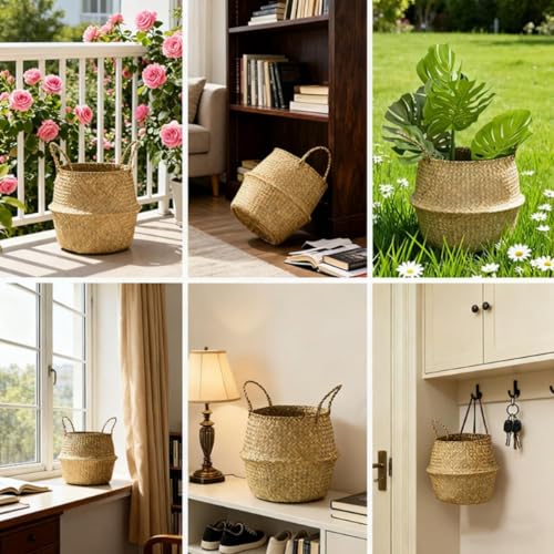 11.8 inch Woven Planter Basket for Indoor Plants – Large Monstera Pot, Woven Storage Basket, Boho Home Decor (Original,11.81''X13.78'') - size: 11.81''X13.78''
