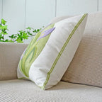vctops Farmhouse Calla Lily Cotton Tufted Throw Pillow Cover Spring Floral Embroidery Pillowcase Soft Square Cushion Case for Sofa Couch Bed Chair (Purple C,18"x18") - color: Purple C