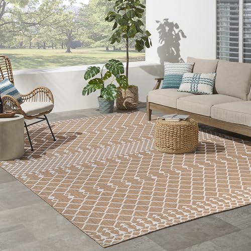 Nourison Home Positano Jute 8' x 10' Area Rug - Easy Clean, Non Shedding, Bed Room, Living Room, Dining Room, Kitchen (8' x 10') - color: Jute, size: 8' x 10' (Rectangular)