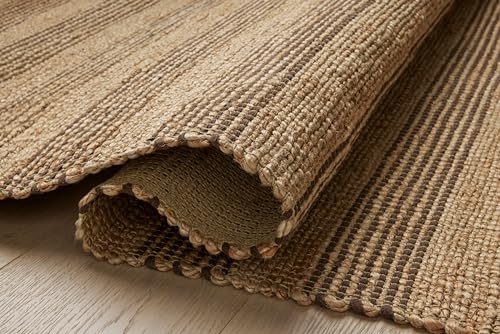 Loloi Chris Loves Julia Judy Collection JUD-06 Natural/Chocolate 9'-3" x 13' Area Rug - color: Natural / Chocolate, size: 9'3" x 13' (Rectangular)