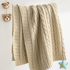 NTBAY 100% Pure Cotton Cable Knit Toddler Blanket, Super Soft Warm Breathable 30x40 Baby Blanket for Crib, Stroller, Nursery, Travel, Newborn, 30x40 Inches, Apricot - color: Apricot