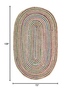 SAFAVIEH Cape Cod Collection Area Rug - 6' x 9' Oval, Natural & Multi, Handmade Boho Braided Jute, Ideal for High Traffic Areas in Living Room, Bedroom (CAP251A) - size: 6' x 9' (Oval)