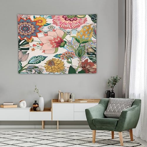 Vintage Boho Floral Tapestry Wall hanging,Bohemian Blossom Tapestries, Multi Color Tapestry for Bedroom Home Hippie Wall Decor 40"x30" - color: Boho Floral-2, size: W40xL30in