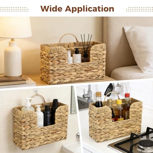 Magazine Holder Wall Basket Water Hyacinth Woven Mail Organizer | Wall Hanging Baskets Letters & Storage Decorative Mail Holder Magazine Rack Hanging Basket 11.8x4.3x7.9 Inch