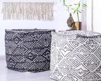 Mandala Life ART Pouf Ottoman - 20x20x20 - Foot Rest Stool White Cube - color: White Black, size: 20"D x 20"W x 20"H