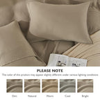 EMME Muslin Cotton Duvet Cover Set Khaki Queen Size Linen Like Soft Breathable Lightweight Summer Comforter Cover Set with Zipper Closure (Khaki, Queen, 90"x90") - color: 09 - Khaki, size: Queen(90"×90")
