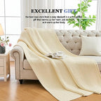 L'AGRATY Knitted Weighted Blanket - 60"x80", 15lbs Cooling Chunky Knit Heavy Blanket for Adults, Braided Crochet Throw, Thick Cable Yarn, Machine Washable - color: Cream White, size: 60" x 80" | 15 lbs