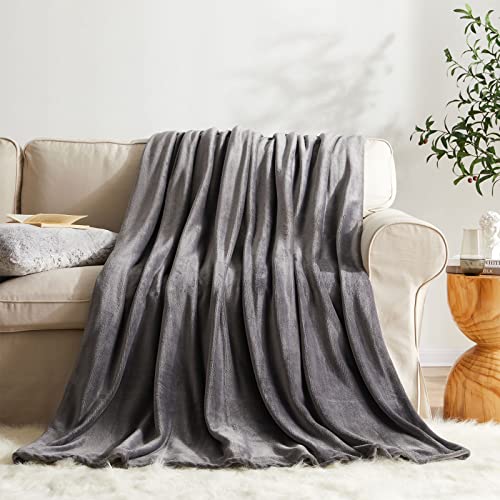 KMUSET Fleece Blanket King Size Dark Grey Lightweight Super Soft Cozy Luxury Bed Blanket Microfiber Factory Shop - color: Dark Grey, size: King(108"x90")