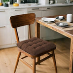 ELFJOY 4 Pack Chair Cushions for Dining Chairs Chair Pads Cushion for Kitchen Office Tufted Textured Square Seat Cushion with Ties (16" Dark Coffee) - color: Dark Coffee