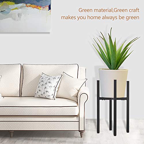 YueTong 2 Pack Metal Plant Stand Indoor with Adjustable Width Fits 8 to 12 Inch Pots,Mid-Century Flower Holder for Corner Display-Black(Planter and Pot Not Included). - size: 8-12" 2pack