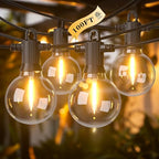 Kawaya Outdoor String Lights 100 FT LED Patio Light with 50+2 Shatterproof Edison Globe Bulbs - IP65 Waterproof Dimmable Hanging Lights - 2700K Warm White Lighting for Outside Porch Deck Bistro Cafe - size: 100FT