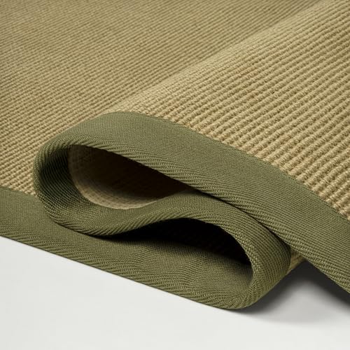 JONATHAN Y Border Jute Indoor Area Rug Natural/Olive 5X8 ft, Camden Farmhouse Cottage for Living Room, Bedroom, Kitchen, Office, Easy-Cleaning, High Traffic, Pet-Friendly, Non-Shedding KTN100E-5 - color: Natural/Olive, size: 5' x 8' (Rectangular)