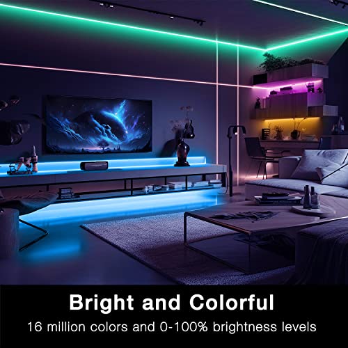 DAYBETTER Smart WiFi Led Lights 100ft, Tuya App Controlled Led Strip Lights, Work with Alexa and Google Assistant, Timer Schedule, Color Changing Led Lights for Bedroom Party Kitchen - size: 100ft