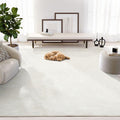 Abani Zen 2' x 3' Cream Rug – Neutral Layered Wavy Borders Pattern, Small Soft Accent Rug for Entryway & Bedroom, Durable & Easy to Clean - size: 2' x 3'