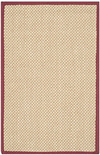 SAFAVIEH Area Rug 2x3 - Natural Fiber Collection - Maize & Burgundy, Sisal, Woven Design with Border (NF141D) - color: Maize/Burgundy, size: 2' x 3' (Rectangular)