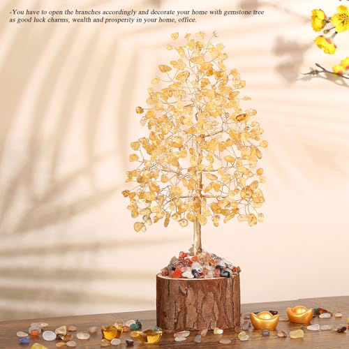 MAIBAOTA Citrine Crystals Tree of Life Yellow Office Home Decor Good Luck Handmade Feng Shui Spiritual Gifts for Women - color: Yellow02
