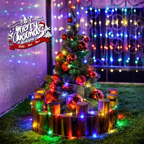 JMEXSUSS 200 LED Multicolor Fairy Lights Plug in, 66 ft Christmas Tree Light Outdoor Waterproof, 8 Modes Christmas Twinkle Lights for Bedroom Christmas Tree Decor - color: Multicolor, size: 66FT 200LED