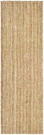 SAFAVIEH Natural Fiber Collection Runner Rug - 2'6" x 8', Natural Brown, Handmade Jute, Farmhouse Style, Chunky Textured Thick Pile (NF447A) - color: Natural, size: 2'6" x 8' (Runner)