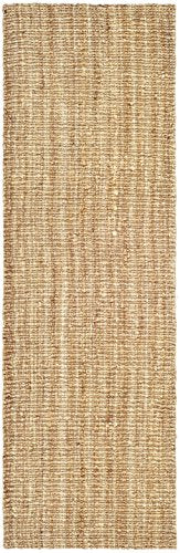 SAFAVIEH Natural Fiber Collection Runner Rug - 2'6" x 8', Natural Brown, Handmade Jute, Farmhouse Style, Chunky Textured Thick Pile (NF447A) - color: Natural, size: 2'6" x 8' (Runner)