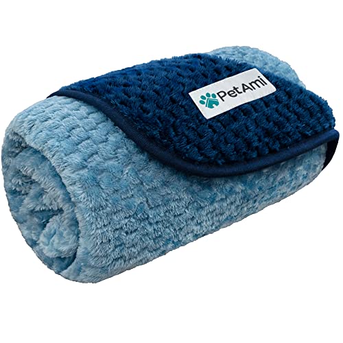 PetAmi Waterproof Dog Blanket, Leakproof Puppy Blanket for Small Medium Dogs, Furniture Sofa Couch Cover Protector, Fleece Pet Throw Indoor Cat Kitten, Reversible Washable Soft Plush, 29x40 Navy Blue - color: Navy/Blue, size: Medium (29x40)
