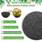 Riare 8 Pack 16 Inch Round Fabric Planter Basket Liner- Hanging Basket Liners Replacement Coco Fiber Liner Alternative for Hanging Basket Flowers (Prevent Birds from Nesting) - size: 16inch