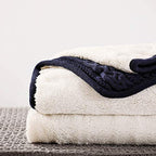 Longhui bedding Acrylic Cable Knit Sherpa Throw Blanket - Thick, Soft, Big, Cozy Navy Knitted Fleece Blankets for Couch, Sofa, Bed - Large 50 x 63 Inches Navy Blue Coverlet All Season - color: Navy, size: 50" x 63", Standard