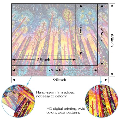 Spenlife Upward Forest Star Swirl Wall Tapestry, Trippy Colorful Tree Tapestries for Living Room Decor, Whimsical Tapestry 80x60 Inch - color: Red Yellow, size: 80"L x 60"W
