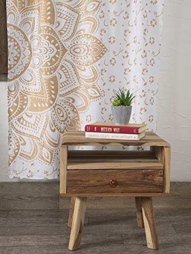 Popular Handicrafts Indian Hippie Bohemian Beautiful Passion Ombre Color Mandala Curtain Panels White Gold - color: Gold, size: 36"W x 51"L (Pack of 2)