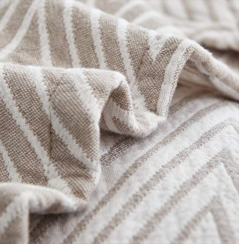 MEJU Muslin Crey Checks Stripes Triange Reversible Throw Blanket for Bed Sofa Couch 100% Combed Cotton 3 Layer Soft Warm Quick Dry Bedspread Throw Blanket Bed Coverlet Sheet Twin 60 in x 80 in - color: Check2 Gray, size: Twin 60 in x 80 in