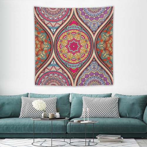 HZOHNAGO Mandala Tapestry Boho Retro Geometry Ethnic Tribes Pattern Printed Wall Tapestry Colorful Wall Hanging for Bedroom Living Room Dorm 60" W x 60" H - color: Style-10, size: 60"L x 60"W