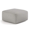 SIMPLIHOME Nate Square Pouf - 20 inch Wide Upholstered Handwoven Cotton Ottoman in Patterned Grey Melange, Boho Footstool or Extra Seating for Living Room with Artisanal Texture, Assembled - color: Patterned Grey Melange, style: Cotton Pouf